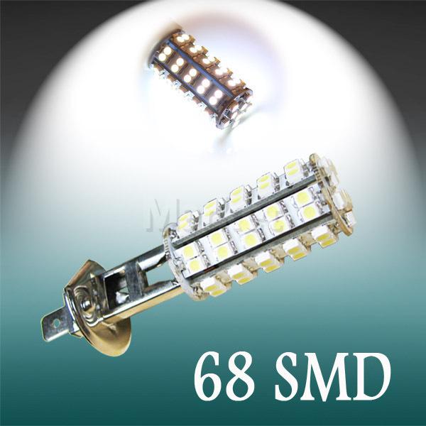 H1 68 smd pure white fog beam signal driving 68 led car light bulb lamp