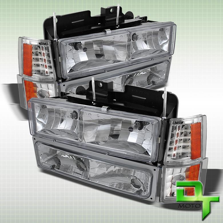 94-99 gmc c/k pickup yukon suburban sierra euro headlights +bumper+corner lamps