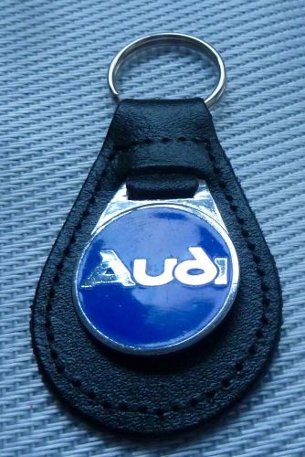 Vintage audi black leather car keyring / key chain - melsom