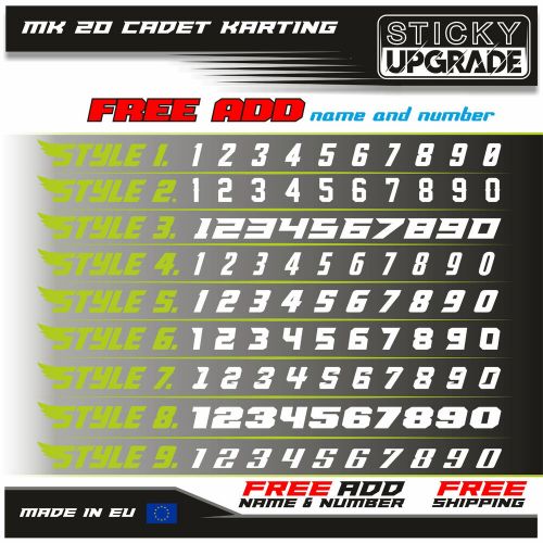 Mk20 cadet full kart graphics kit 21 mil karting stickers