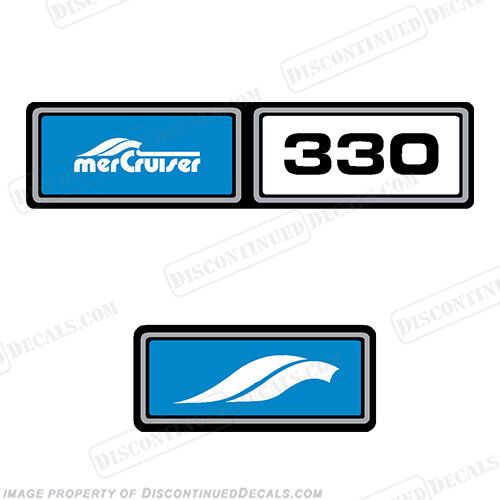 Fits mercruiser 330hp valve cover decals - blue