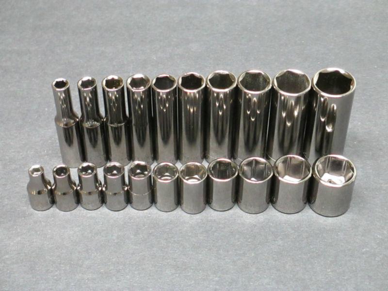 Made in usa craftsman 1/4" drive sae inch socket set of 21: 6 point deep shallow