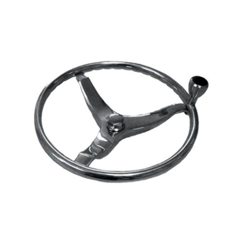 Marpac st100600 ss steering wheel 15&#034; w/ knob cap nut 12mm for uflex helm