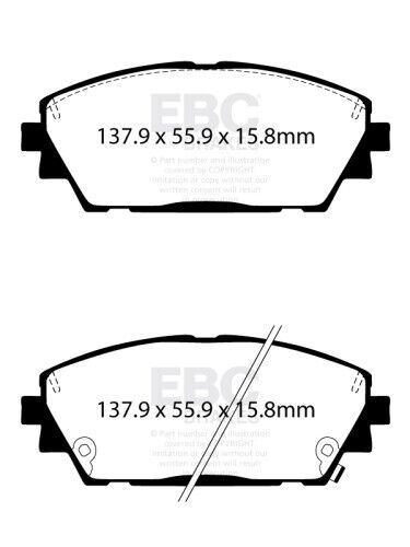 Ebc greenstuff front brake pads for mazda 3 2.0 turbo 180 2019- dp22416