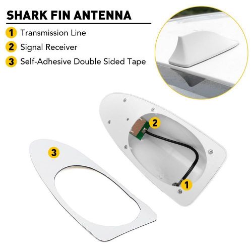 Universal shark fin antenna roof aerial fm/am radio signal for white auto car