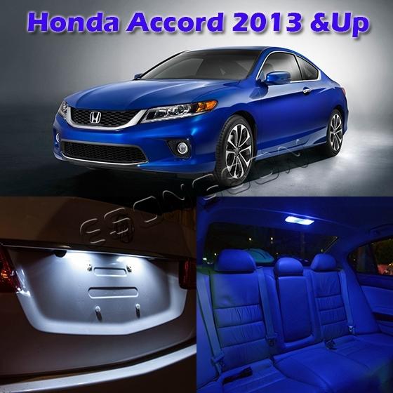 6 blue led interior lights package for honda accord 2013 dome map license bulbs