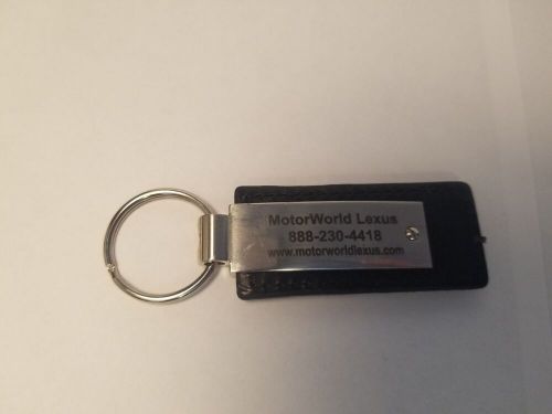 Lexus black leather key chain key ring dealer logo motorworld