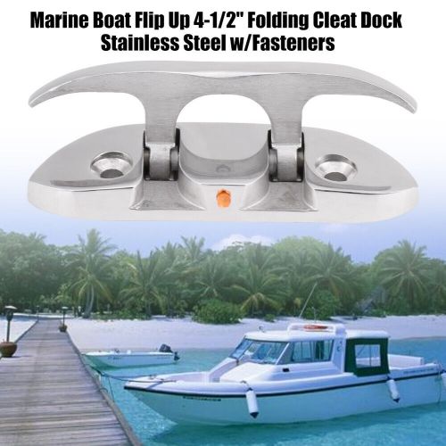 Marine boat flip up 4‑1/2&#034; folding cleat dock stainless steel new