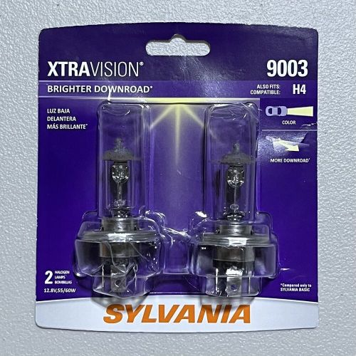 Sylvania 9003 (h4) xtravision high performance halogen headlight pair 2 bulbs