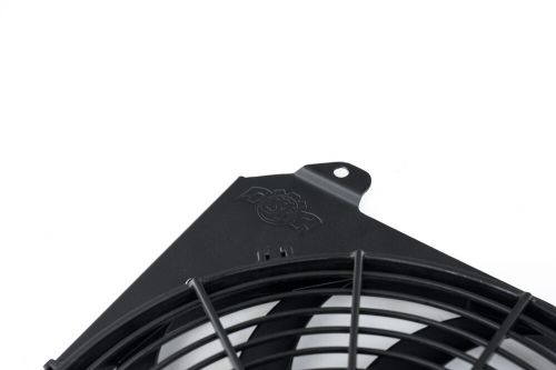 Csf for 92-00 honda civic all-aluminum fan shroud w/12in spal fan - black finish