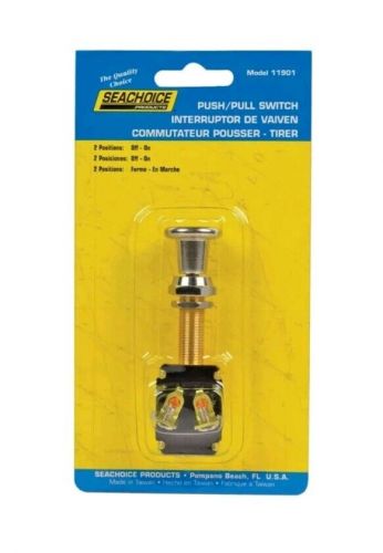 Push pull switch with on off chrome brass knob boat marine seachoice 11901