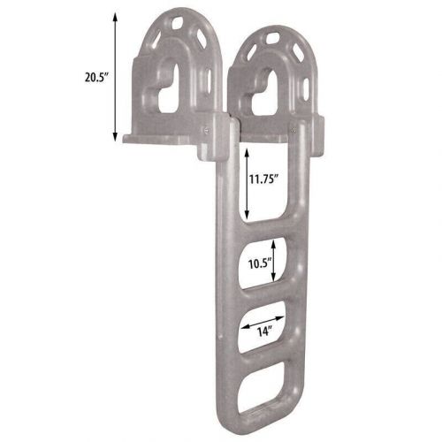 Dock edge 4 step stand off flip-up dock ladder gray de2064f marine boat