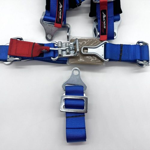 Aces racing 5 point harness with 2 inch padding e4 certified (blue)