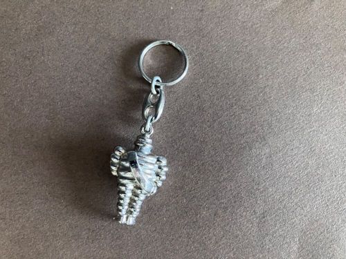 Michelin man classic bibendum  chrome metal keychain vintage