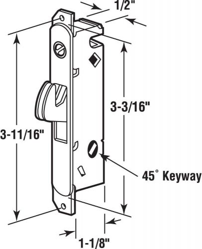 Prime-line e 2014 stainless steel mortise lock for patio 3-11/16 in.,