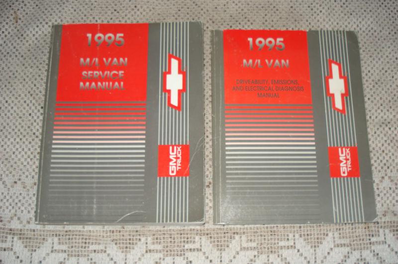 1995 chevy astro gmc safari van service manual set shop books rare m/l emission 