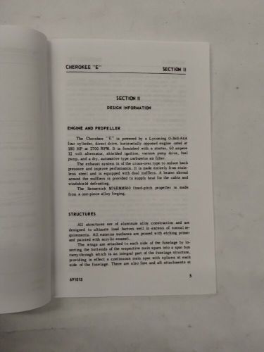 Piper cherokee pa-28-180e 1970 owner&#039;s manual 753-806-reproduction