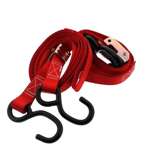 Race-driven cambuckle tie down straps / atv mx motorcycle dirtbike strap - red