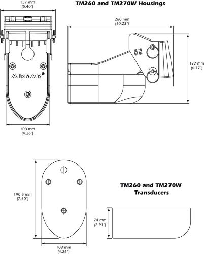 Airmar tm265c-lh transducer with navico 9-pin x 2 mmc - tm265c-lh-9n2