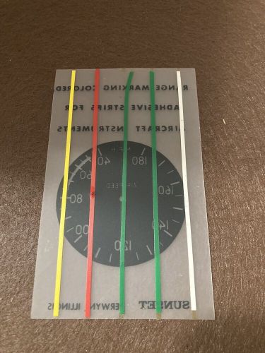 Vintage range marking colored adhesive strips for aircraft instruments