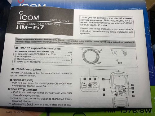 Icom commandmicii hm-157b/sw remote control microphone