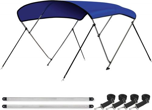 Leader accessories pacific blue 4 bow bimini top cover for boat 8&#039;l x 54&#034;h