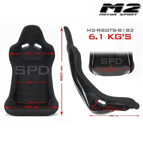 M2 motorsport gts alcantara composite side mounted bucket seats sport pair