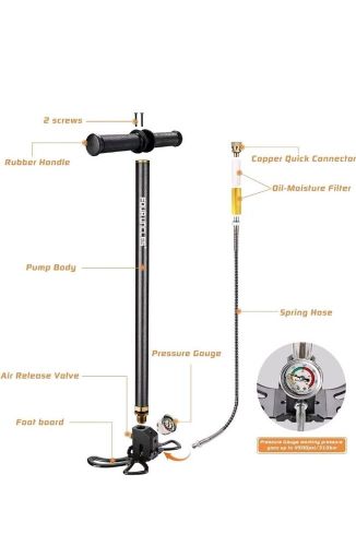 Four uncles-high pressure hand pump 4500 psi pcp air rifle-black