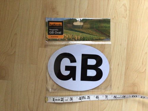 Halfords magnetic gb oval plate badge to attach to your motor vehicle when trave