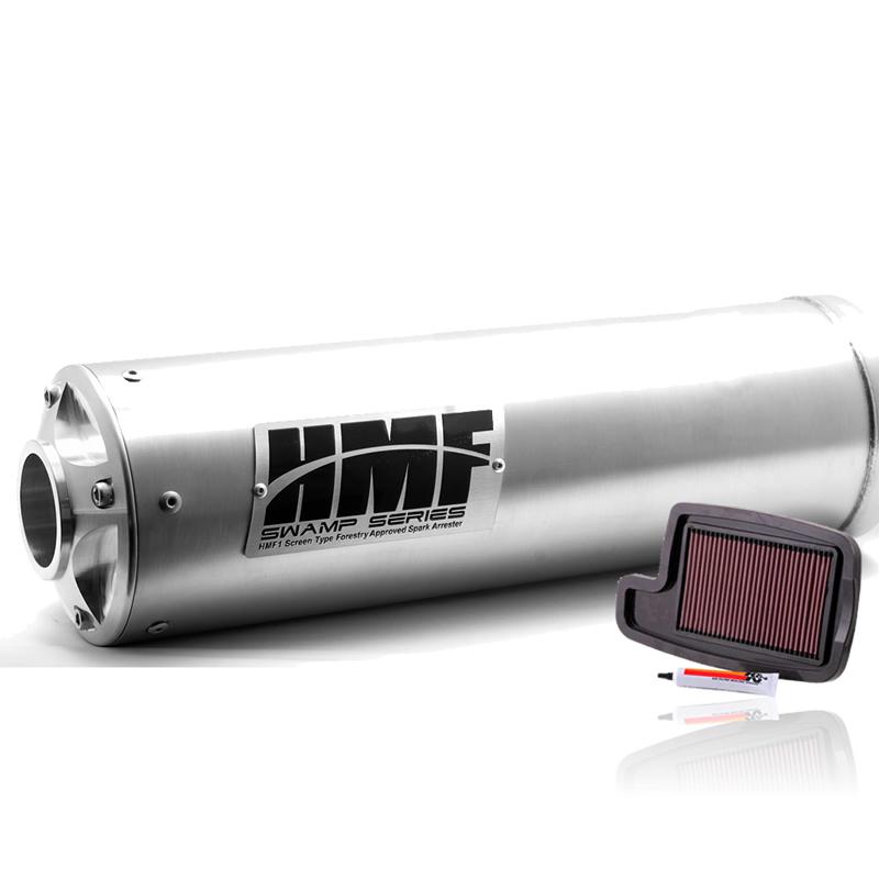 Hmf arctic cat 700 h1 2008 - 2013 swamp slip on exhaust muffler & k&n air filter