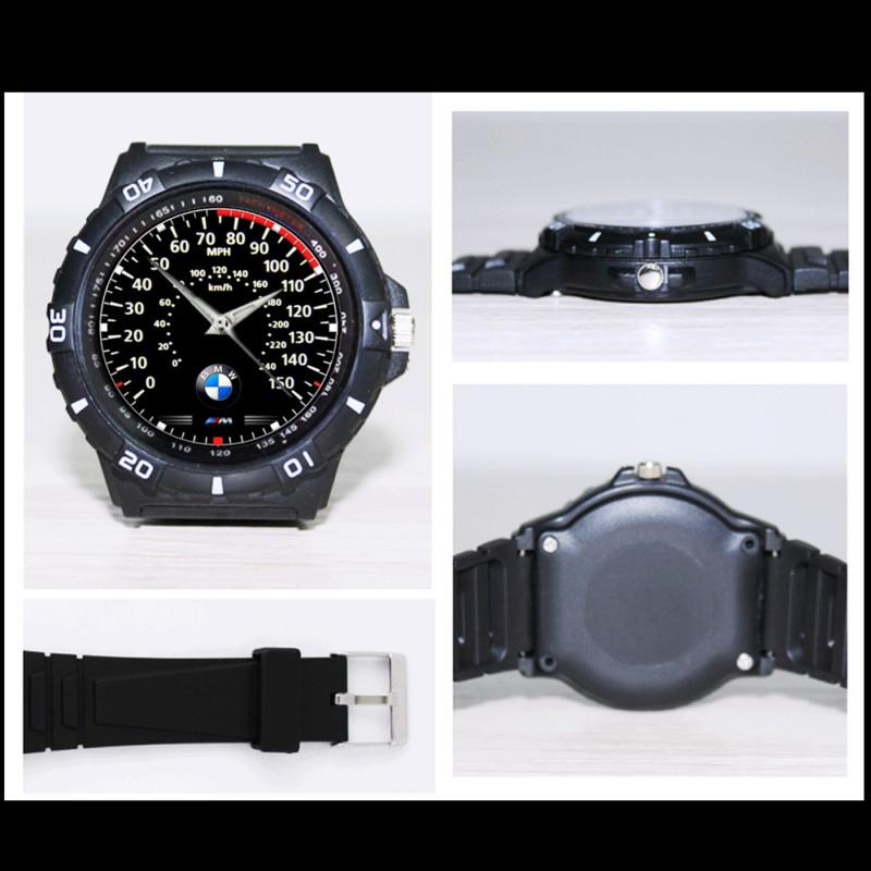 -hot- bmw m series classic speedometer style custom black sport quartz watch