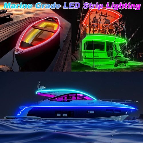 Led boat lights strip 33ft, ip67 marine 33ft, rgb (red, green, blue)