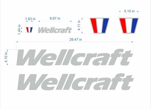 Wellcraft boat emblems 30&#034; chrome + free fast delivery dhl express - stickers