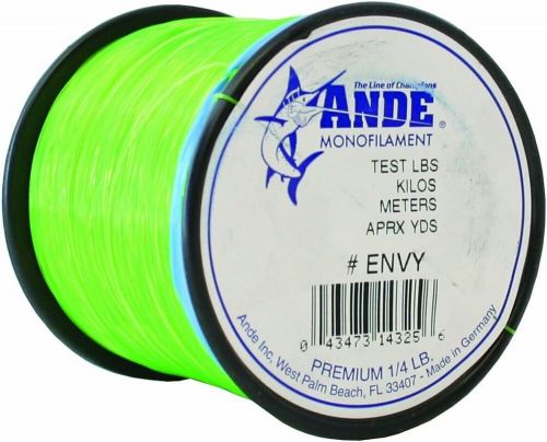 Ande premium monofilament line with 80-pound test hi-vis green