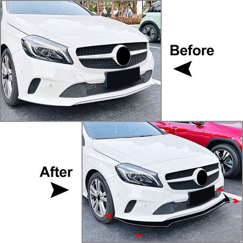 Front bumper lip spoiler splitter for mercedes benz a class w176 lci 16-2018 17