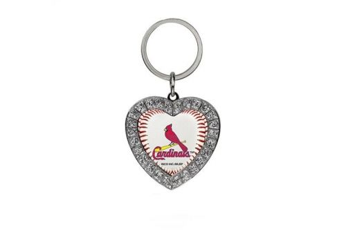 St. louis cardinals bling rhinestone heart key chain