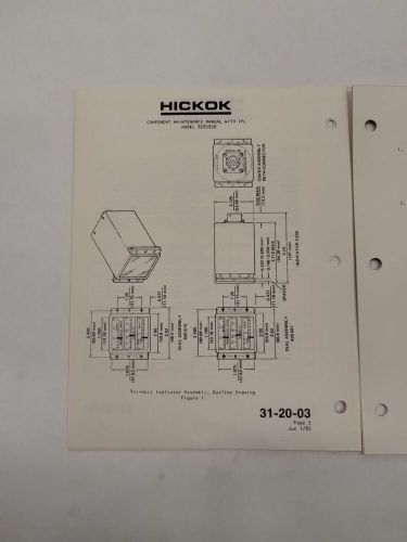 Hickok model no 828282b tri-unit indicator part no 27-19118-5 maintenance parts