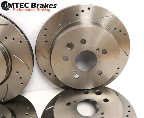 Vw amarok 3.0 tdi 12-21 front &amp; rear drilled grooved brake discs 332mm 300mm