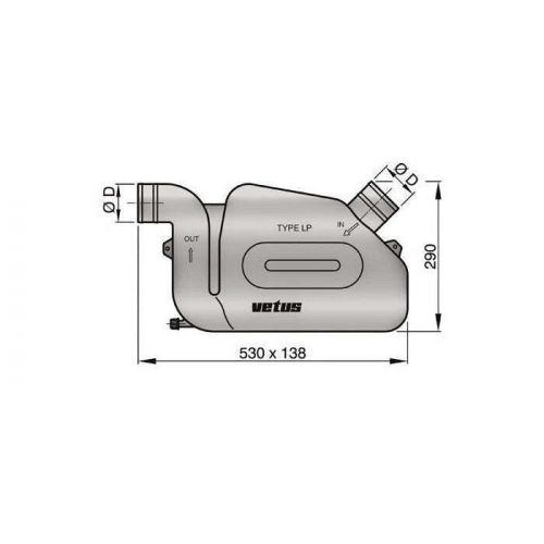 Vetus plastic waterlock exhaust with water injection #wlocklp75