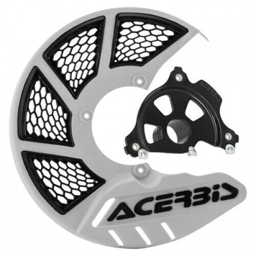 Acerbis x-brake vented front disc cover with mounting kit white/black with black