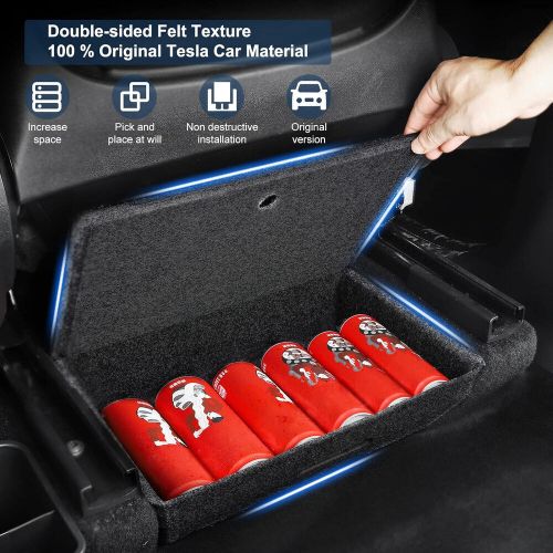 Under seat storage organizer box for tesla model y 2021-2024 2pcs with cover