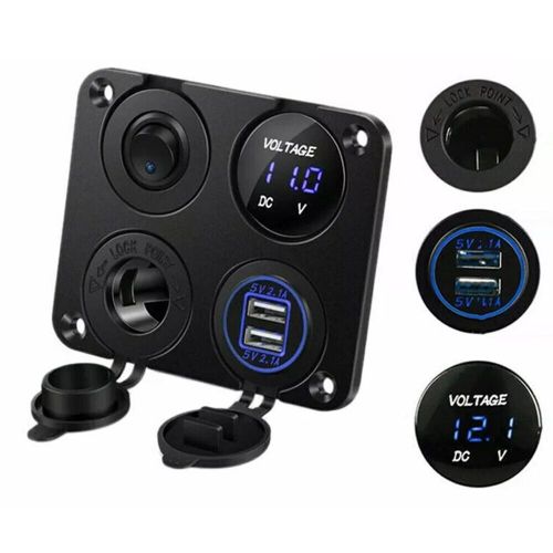 Efficient charging solution 12v dual usb car power socket with monitor