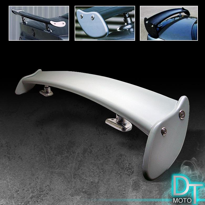 Gt racing style sport trunk rear spoiler wing w/ brackets + screws paintable