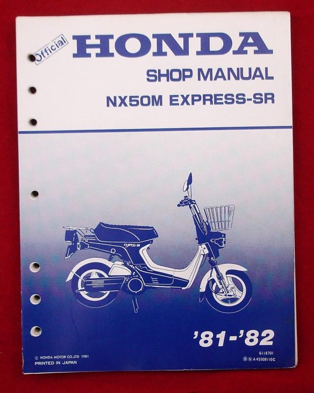 Honda nx50 nx50m 81 82 manual repair factory honda oem shop vintage scooter