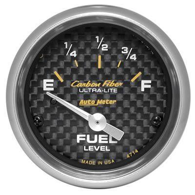 Autometer carbon fiber ultra-lite electrical fuel level gauge 2 1/16" dia 4714