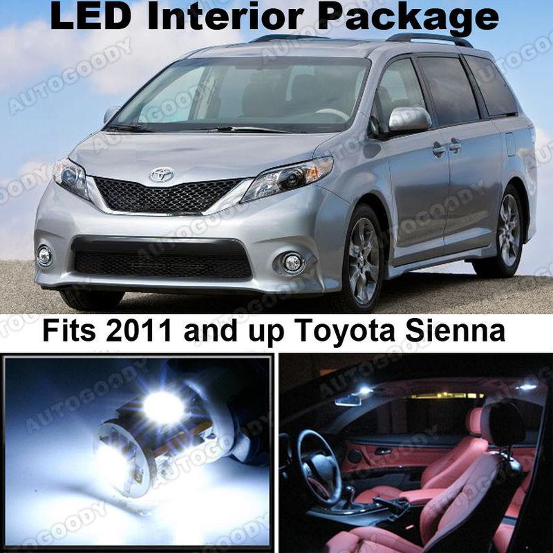 11x white led lights interior package kit for toyota sienna