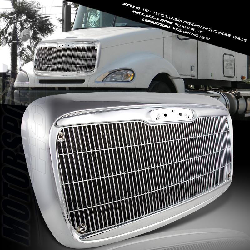 2000-2008 freightliner columbia vertical style chrome front grille plastic kit