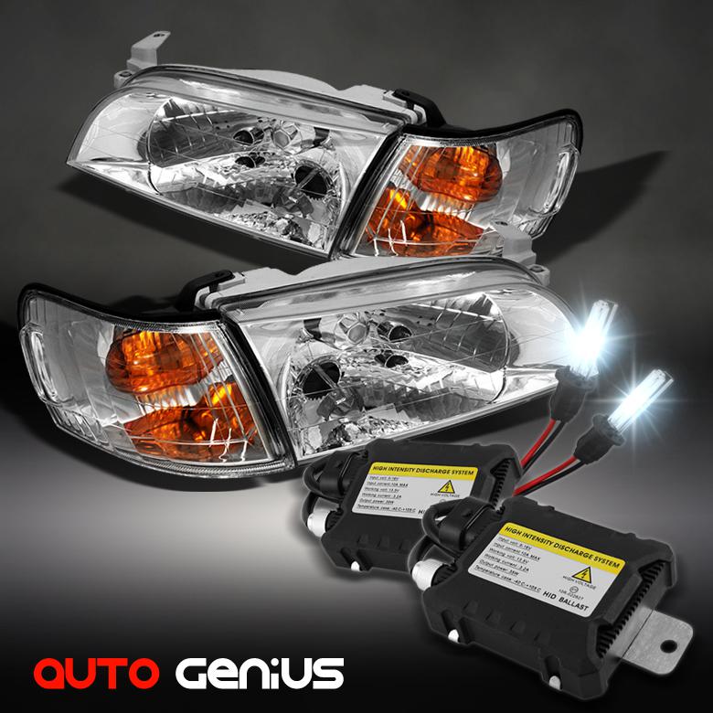 Slim ballast xenon hid upgrade + 93-97 corolla chrome headlights w/corner set