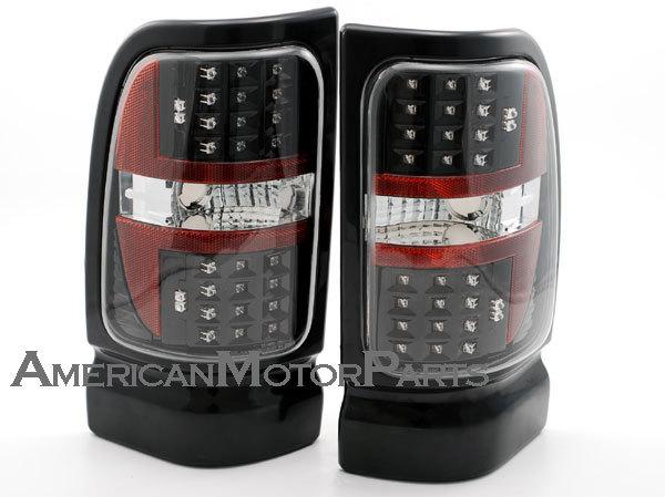 Depo pair euro style black altezza tail lights w/ led 94-02 dodge ram pickup