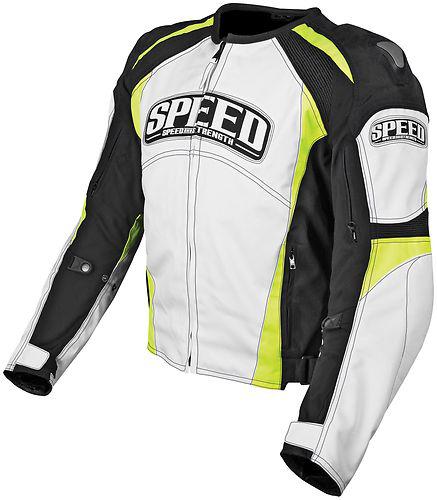 Speed and strength twist of fate text  white hi-viz jacket size x-large